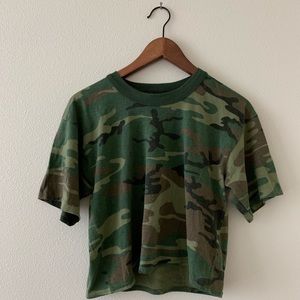 Urban Outfitters Renewal Cropped Camo Top